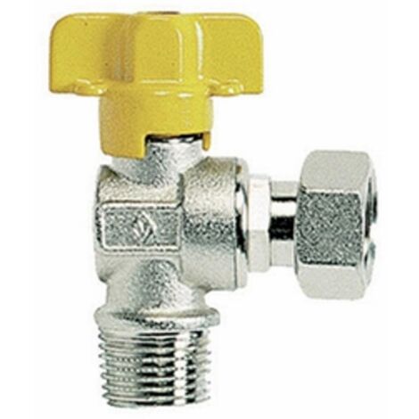 RUBINETTO A SFERA GAS BUGATTI 90° SQUADRA CON BOCCHETTONE
