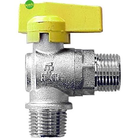 Rubinetto a sfera per caldaie gas con girello a squadra 1/2x1/2