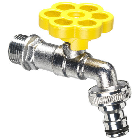Rubinetto a Sfera per Fontana da Giardino con Fiore Colorato Belfer RUB/029 Giallo
