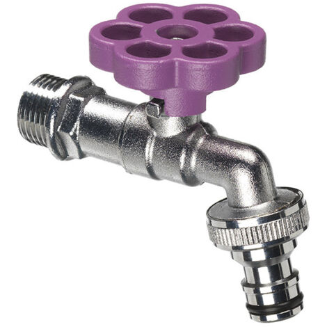Rubinetto a Sfera per Fontana da Giardino con Fiore Colorato Belfer RUB/029 Viola