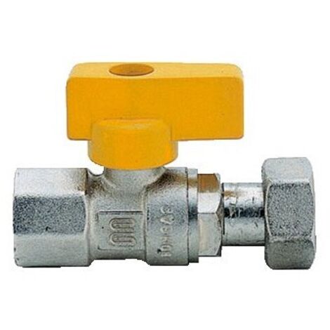 Rubinetto a sfera per gas diritto femmina 1/2" x 1/2"  dn 15