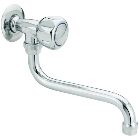 Rubinetto a snodo a parete cromato con comando a maniglia Idral 0162M12  Cromato - Ottone
