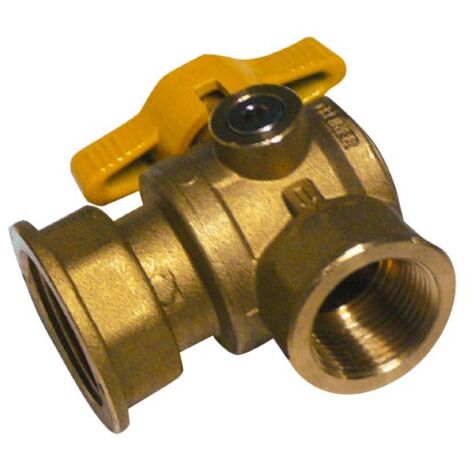 Rubinetto a squadra - 3/4" F x 1" FG senza serratura, con filetto per presa di pressione 00000004242