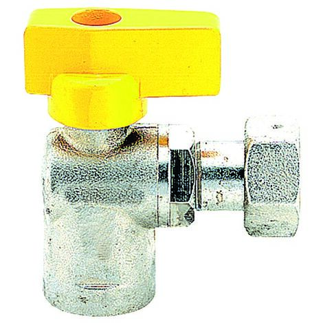Rubinetto a squadra per gas 1/2"ff con girello