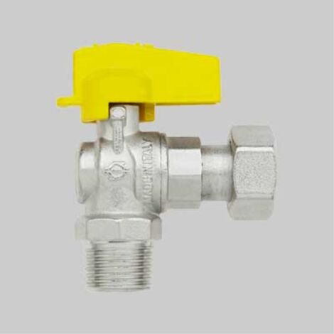 Rubinetto a squadra per gas maschio/dado girev. 1/2" x 1/2" F.I.V.