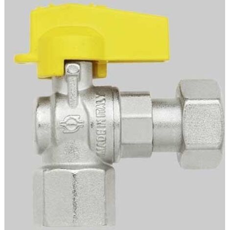 RUBINETTO A SQUADRO FEMMINA CON DADO GIREVOLE - 1/2 x 3/4 G