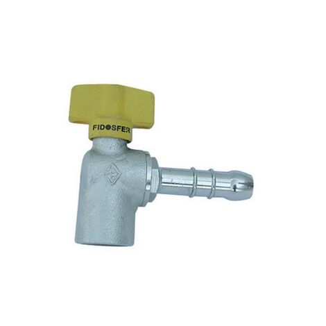 RUBINETTO A SQUADRO GAS FEMMINA PORTA GOMMA - 1/2 x 9