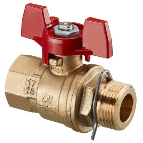 RUBINETTO A TS 3/4 MF PER REGUDIS W-HTU / W-HTF, MANIGLIA ROSSA