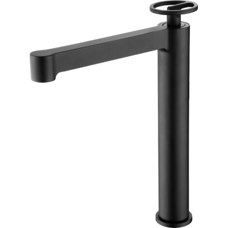 Rubinetto alto per lavabo con monocomando  Modello OLIMPO  Collo alto  Colore Nero Finitura opaca [IMEX®]