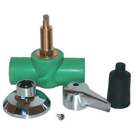 RUBINETTO ARRESTO + LEVA PPR A SALDARE  VERDE MM 20