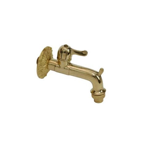 Rubinetto Artistico In Ottone A Leva Oro Lucido attacco M 1/2"