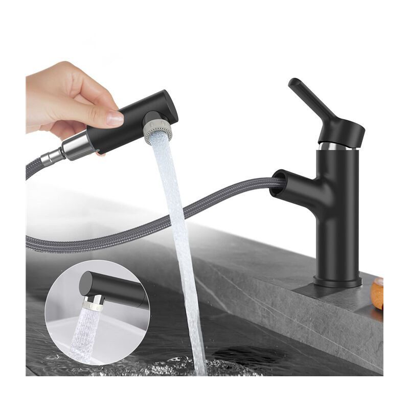 Rubinetto Lavabo Con Doccetta Estraibile.Rubinetto Bagno Con Doccetta Estraibile Nero Miscelatore Lavabo Bagno Con Estraibile Doppia Funzione Acqua Calda E Fredda Yhy108bk