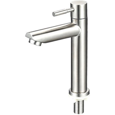 AUTRES Rubinetto bagno moderno, rubinetto lavabo per bagno, miscelatore lavabo con bocca altezza 150 mm, miscelatore lavabo monocomando quadrato, cromato cromo lucido Rubinetto singolo per acqua fredda