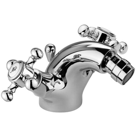 Rubinetto bidet a due maniglie Paffoni Viola VLV135CR  Cromo - Viola - Piletta con salterello 1"1/4