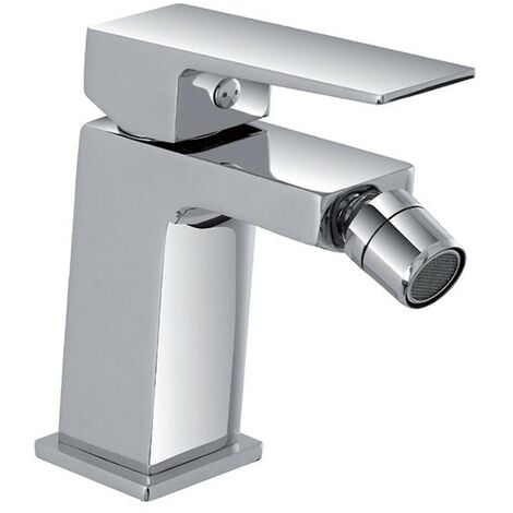 Rubinetto bidet cromato serie Kubo con scarico click clack incluso