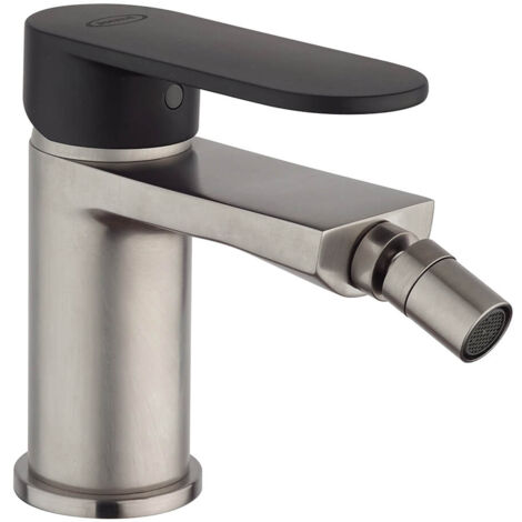 Rubinetto bidet Jacuzzi Borea per piletta click clack nichel e nero opaco