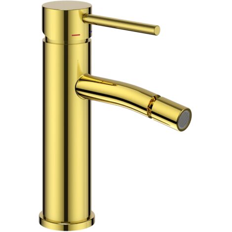 Rubinetto bidet monocomando jazz ottone montaggio rapido oro lucido piletta