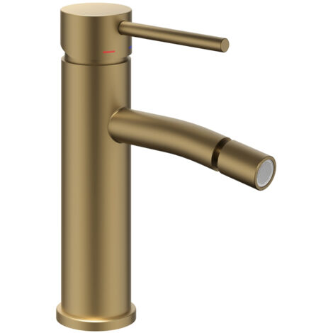 Rubinetto bidet monocomando jazz ottone montaggio rapido oro matt satin piletta