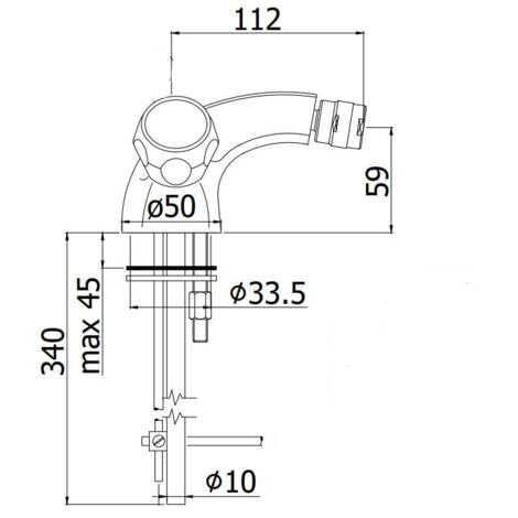 Rubinetto bidet Paffoni serie Danubio DA131CR  Cromato - Ottone