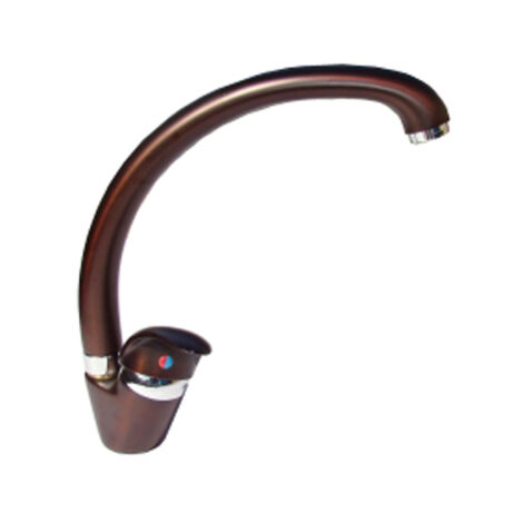 Rubinetto canna alta miscelatore monocomando per lavello bronzo antico - Mod. Vancouver