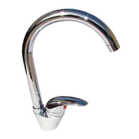Rubinetto canna alta miscelatore monocomando per lavello cromato - Mod. P