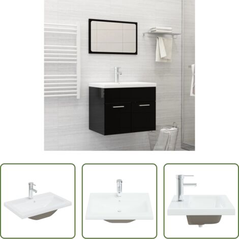 Rubinetto ceramico -  Lavabo da Incasso con Rubinetto 61x39x18 cm in Ceramica Bianco