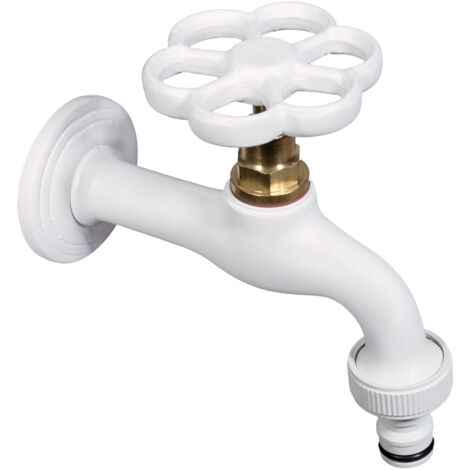 RUBINETTO COLORATO OTTONE BIANCO 1/2 BEL-FER GIARDINO FONTANA