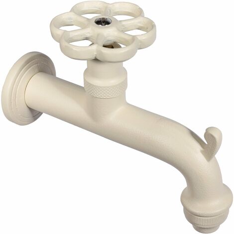 Fontana A Muro In Ghisa Grigio - Con Rubinetto Ottone Cromato - Per Giardino O Casa - Foto 4