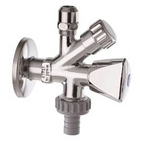 RUBINETTO COMBINATO SOTTOLAVABO-LAVATRICE CON PORTAGOMMA 1/2 x 3/4 x 3/8 DH