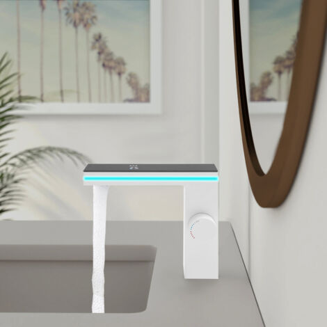 Rubinetto con display digitale, rubinetto lavabo con display digitale, rubinetto acqua calda e fredda con display LED