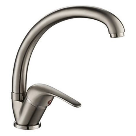 Rubinetto cucina a canna alta in ottone cromo satinato Remy