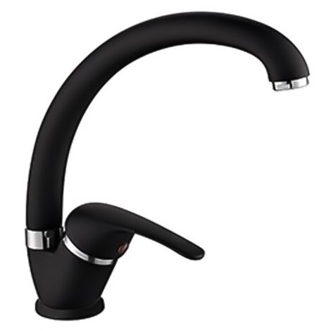 Rubinetto cucina a canna alta in ottone nero Remy