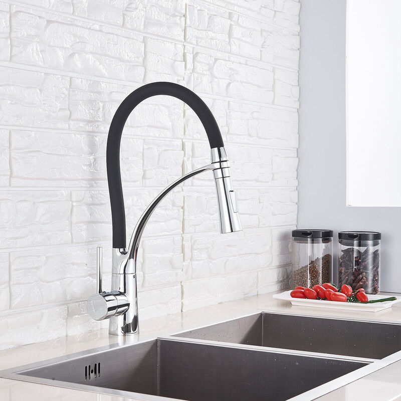 Rubinetto Cucina Nero A Cascata - Con Doccetta Estraibile, 3 Modalità Di Spruzzo, Acciaio Inox, Alta Pressione - Foto 3