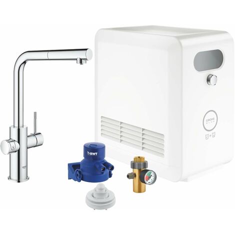 Rubinetto Cucina Grohe Blue Professional Starter Kit Cromo Bocca L con Doccetta Estraibile  31326002 Cromo