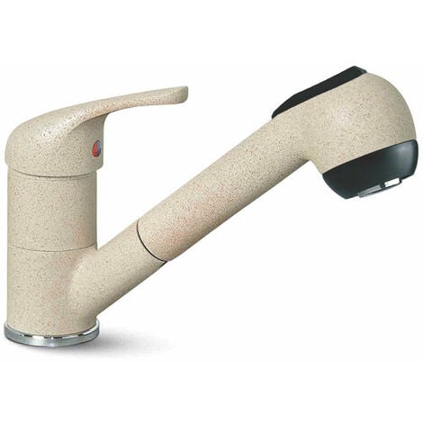 Rubinetto Cucina Miscelatore Monocomando Doccetta Estraibile Apell AP20GO Granito Avena