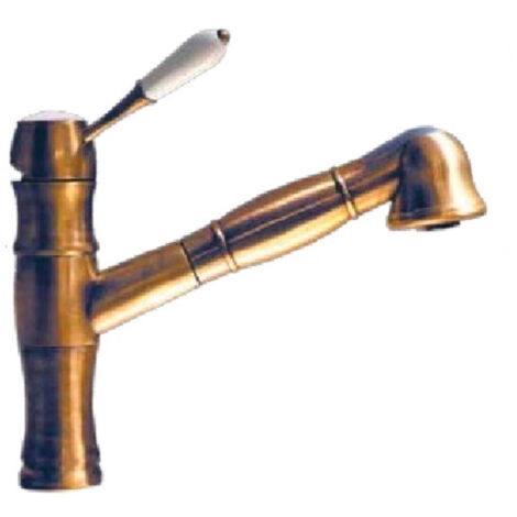Rubinetto Cucina Miscelatore Monocomando Lavello in Ottone Cordoba Antico