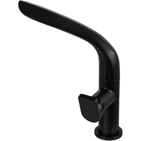 Rubinetto da bagno in ottone, miscelatore monocomando per acqua calda e fredda, modello corto nero.