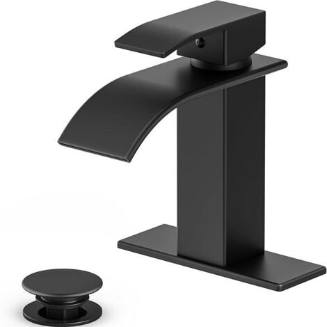 Rubinetto da bagno moderno a cascata, nero opaco.