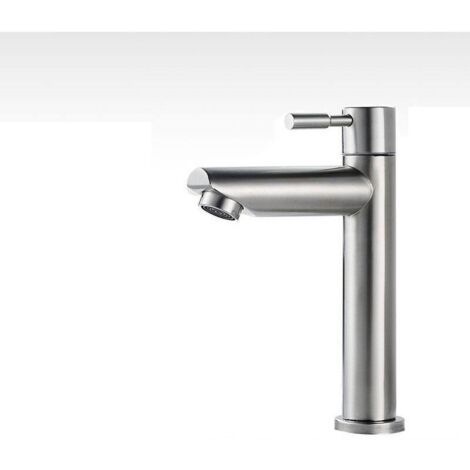 Rubinetto da bagno monoblocco, rubinetto per lavabo solo acqua fredda, rubinetto lavamani in rame cromato resistente