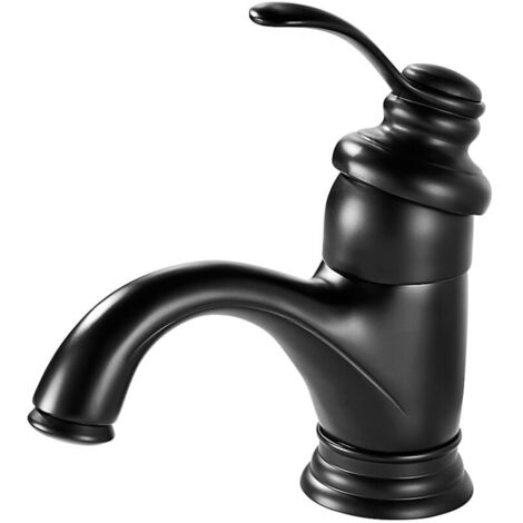 Rubinetto da bagno nero, rubinetti per lavabo da bagno in stile retrò, miscelatore monocomando in ottone per lavabo, rubinetto moderno per lavabo a mano