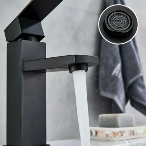 Rubinetto da bagno SJLERST in acciaio inox con maniglia quadrata, miscelatore per acqua calda e fredda, rubinetto per lavabo rimovibile.