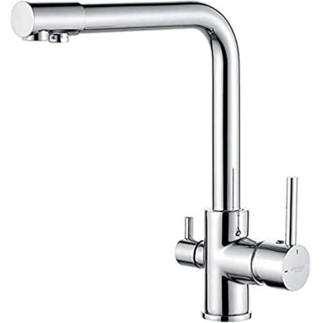 Rubinetto da cucina a 3 vie, miscelatore da cucina girevole a 360°, rubinetto da cucina per acqua potabile, miscelatore per lavello da cucina