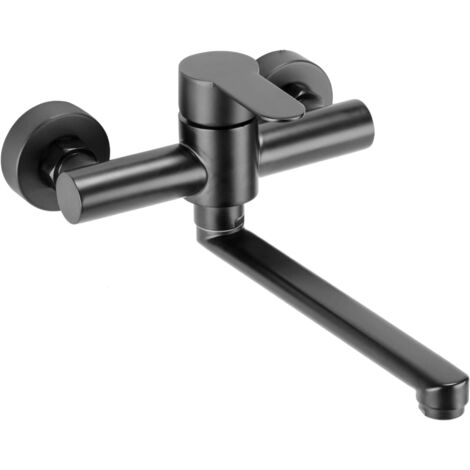 Rubinetto da cucina a parete,miscelatore da cucina a parete in acciaio inox,girevole a 360°per lavello da cucina,acqua calda e fredda regolabile,fori di montaggio regolabili,braccio girevole da 23cm