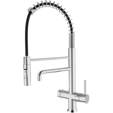 Rubinetto da cucina con Doccetta a molla Shurity 395 3 vie 3/8” Cromo