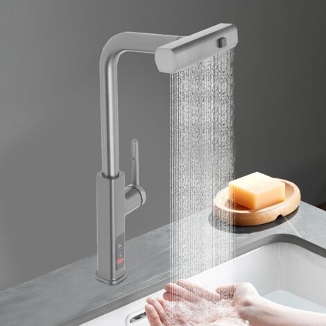 Rubinetto da cucina con doccetta estraibile, rubinetto con indicatore temperatura LED