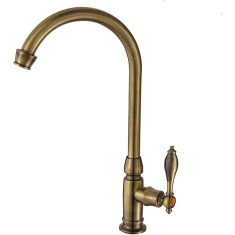 TONCHEAN Rubinetto da cucina con maniglia singola, rubinetto per lavello da cucina senza piombo, girevole a 360 gradi, con arco alto, miscelatore per bagno con maniglia singola, rubinetto per lavello da cucina