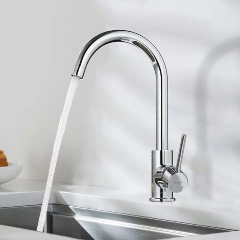 UBEEGOL Rubinetto da cucina cromato, miscelatore per lavello beccuccio girevole a 360° rubinetto per lavello filtro rimovibile corpo in rame resistente.