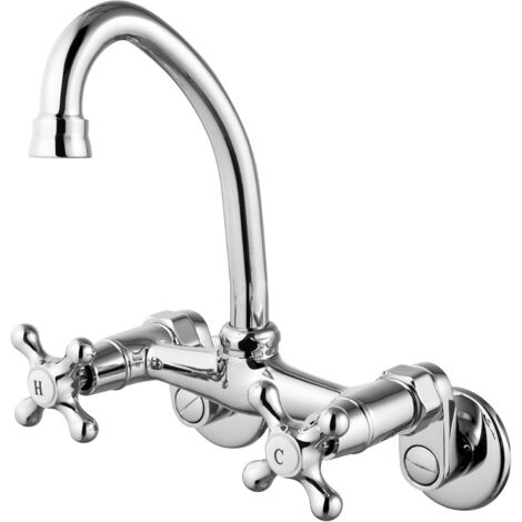 Rubinetto da cucina estraibile girevole a 360° con miscelatore in ceramica in stile antico in ottone
