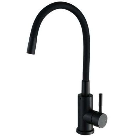 Rubinetto da cucina flessibile con 2 getti, miscelatore da cucina pieghevole, miscelatore flessibile per lavello con acqua calda e fredda (nero)