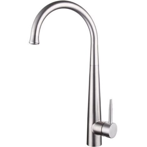 Rubinetto da cucina flessibile in acciaio inox nero, miscelatore per acqua calda e fredda, montaggio su piano, rubinetto per lavello girevole a 360°